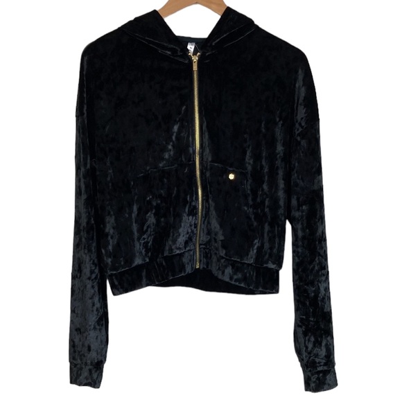 NEW Fabletics Crushed Velour Stretch Zip Front Hoodie - Picture 2 of 9